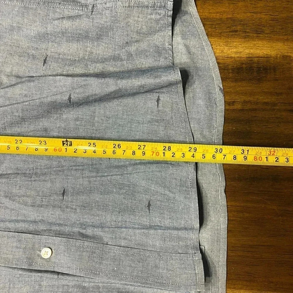 J. McLaughlin Men's Button Down Dolphin Print Gray Large Slim Fit Shirt - Picture 7 of 7